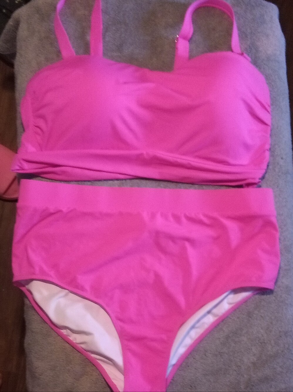 Women’s Bright Pink Two-Piece High-Waist Bikini